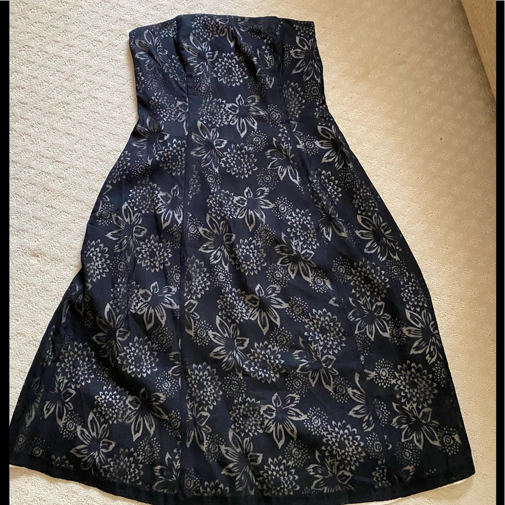 White House Black Market strapless black dress